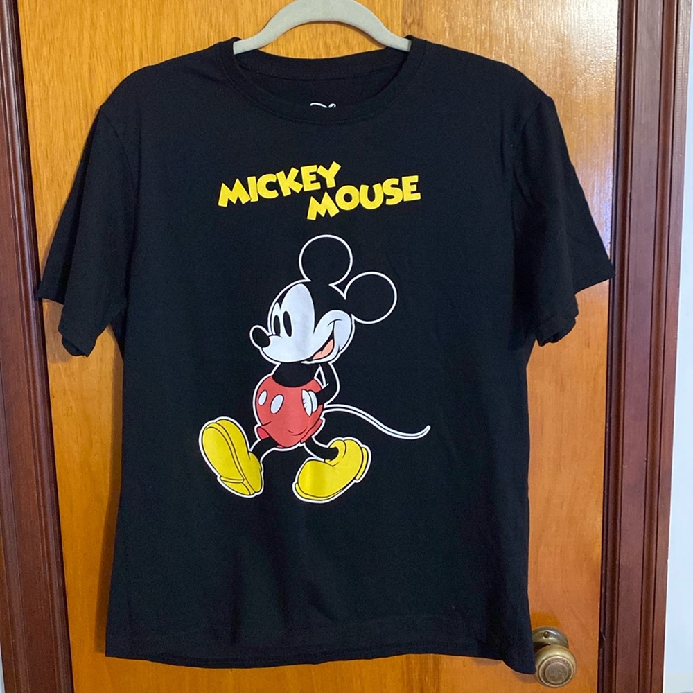 Disney Mickey Mouse Short Sleeve Shirt - Black/White/Yellow/Red - Size: M